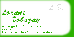 lorant dobszay business card